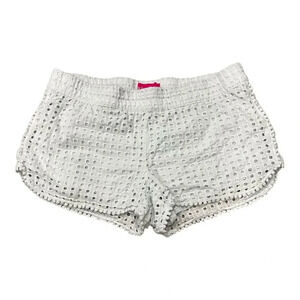 Lilly Pulitzer White Eyelet Pom Trim Shorty Shorts M